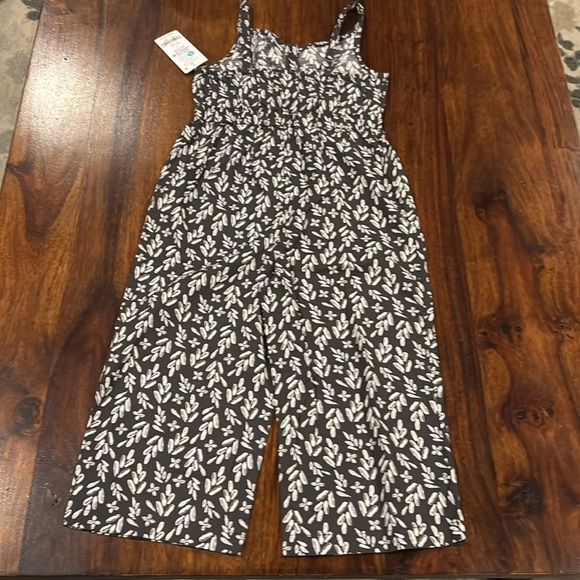Carter's Black and White Leaf Print Jumpsuit - Picture 4 of 4